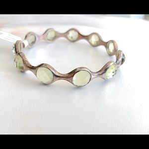 Sterling silver green amethyst bangle bracelet